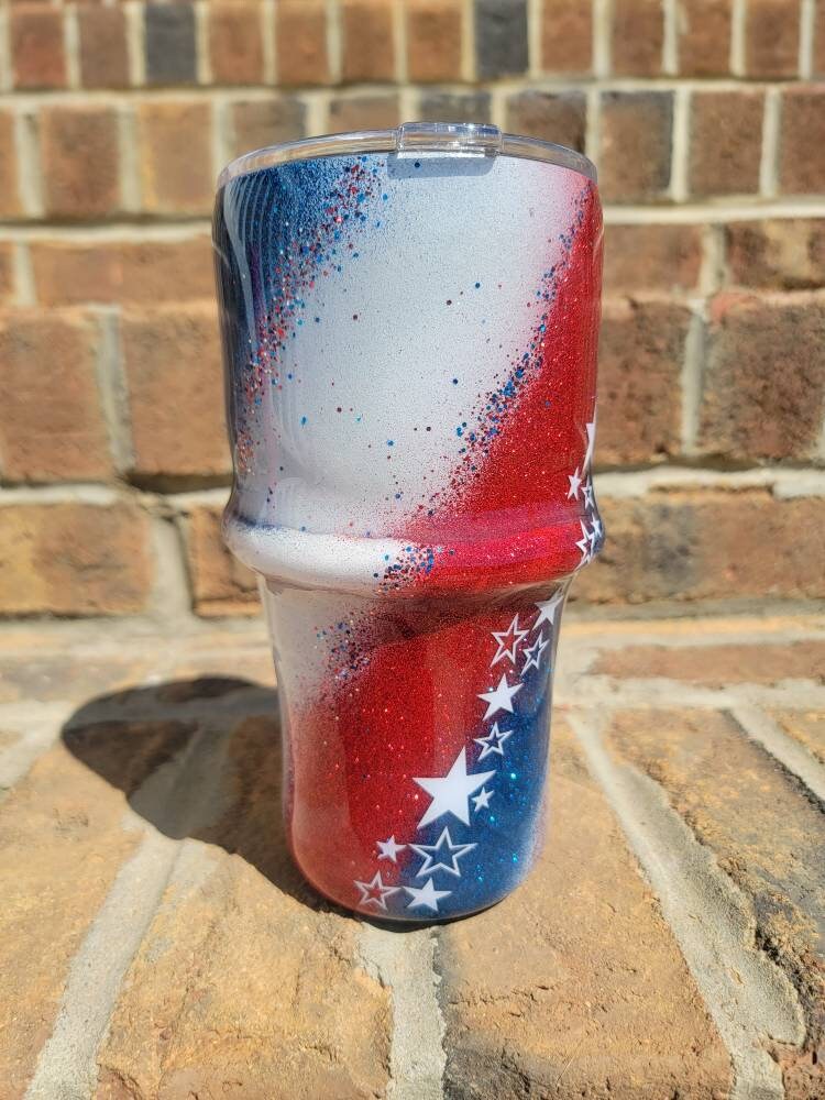 Gnome Tumbler for 4th of July - America Travel Cup for Independence Day -  Glitter Tumbler for Fourth of July - Fireworks Tumbler for Women 